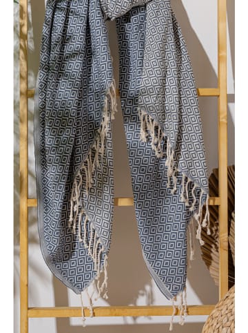 Elizabed Strandtuch in Blau/ Beige