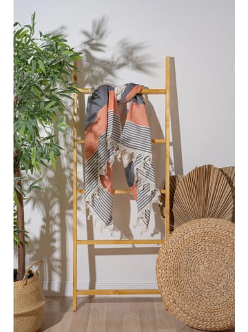Elizabed Strandtuch in Orange/ Dunkelblau/ Beige