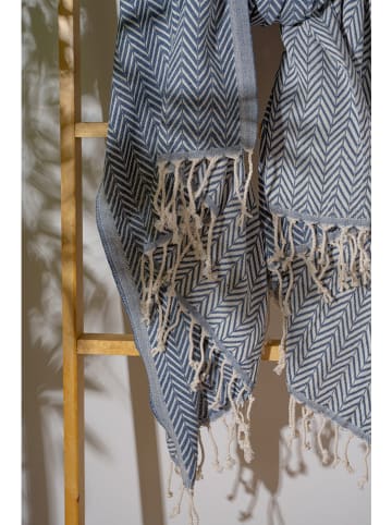 Elizabed Strandtuch in Blau/ Beige