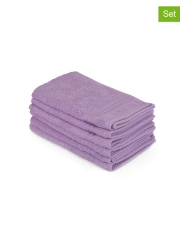 Elizabed 6-delige set: washandjes "Rainbow" paars