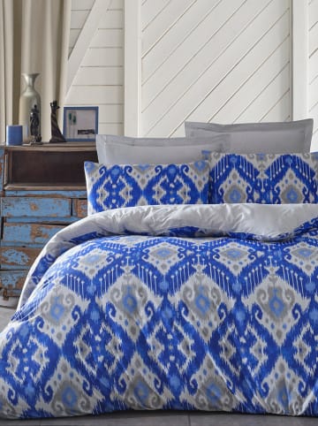 Elizabed Beddengoedset "Stella" blauw/grijs