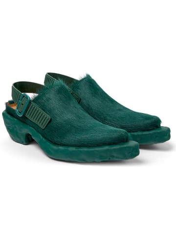 Camper Leder-Clogs in Grün