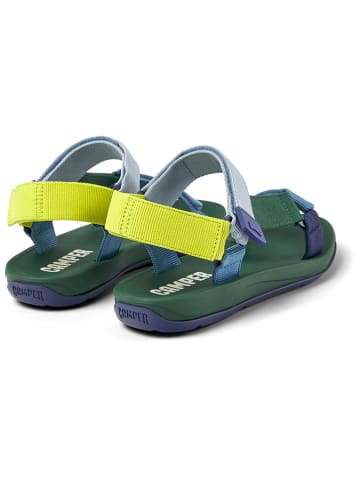 Camper Sandalen in Hellblau/ Gelb/ Grün