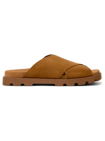 Camper Leder-Pantoletten in Hellbraun