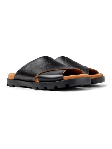 Camper Leder-Pantoletten in Schwarz