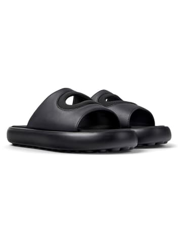 Camper Leder-Pantoletten in Schwarz