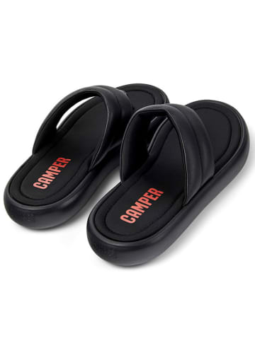 Camper Leder-Zehentrenner in Schwarz