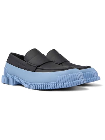Camper Leder-Mokassins in Schwarz/ Hellblau
