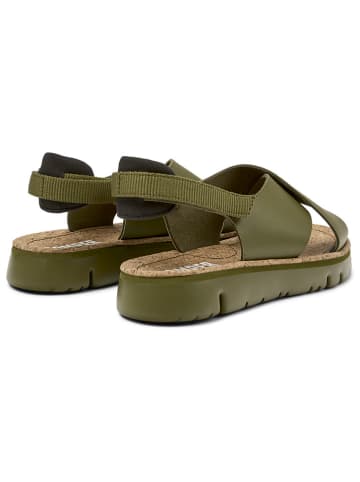 Camper Leder-Sandalen in Khaki