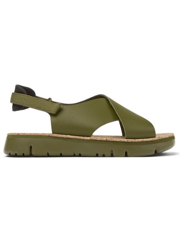 Camper Leder-Sandalen in Khaki