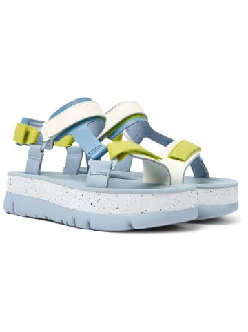 Camper Leren haksandalen lichtblauw/geel/wit
