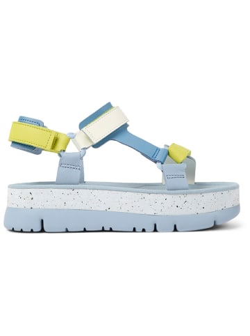Camper Leren haksandalen lichtblauw/geel/wit