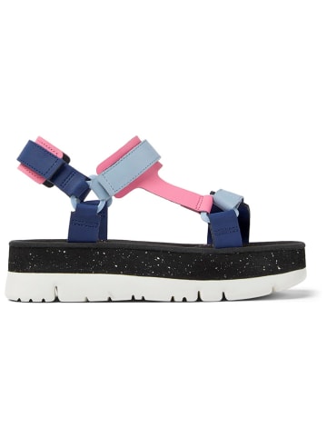 Camper Leder-Sandaletten in Dunkelblau/ Rosa/ Hellblau