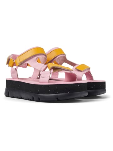 Camper Leder-Sandaletten in Rosa/ Orange