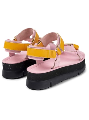 Camper Leder-Sandaletten in Rosa/ Orange