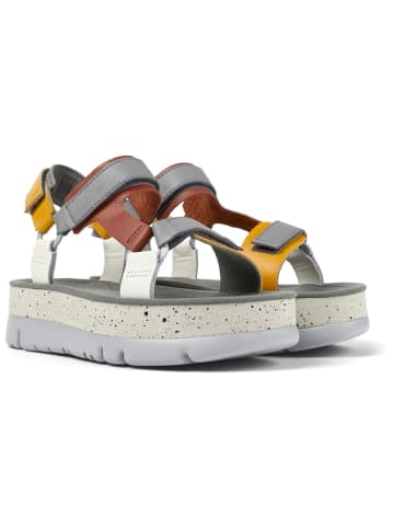 Camper Leder-Sandaletten in Grau/ Hellbraun/ Weiß