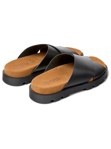 Camper Leder-Pantoletten in Schwarz