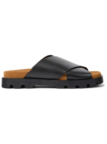 Camper Leder-Pantoletten in Schwarz