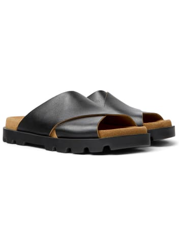 Camper Leder-Pantoletten in Schwarz