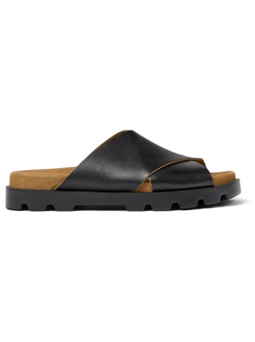 Camper Leder-Pantoletten in Schwarz
