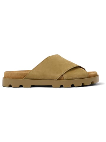 Camper Leder-Pantoletten in Hellbraun