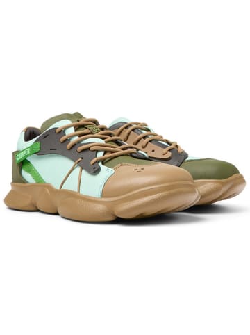 Camper Leder-Sneakers in Hellblau/ Khaki/ Hellbraun