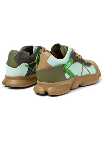 Camper Leder-Sneakers in Hellblau/ Khaki/ Hellbraun