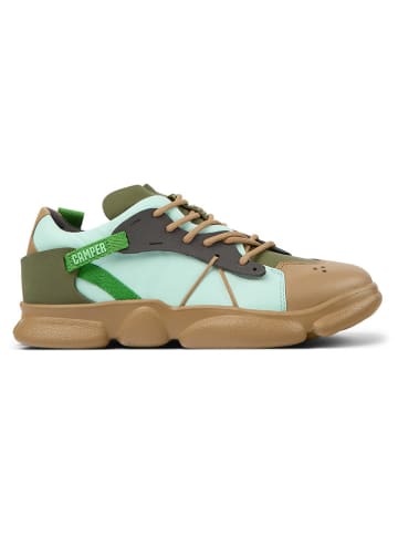 Camper Leder-Sneakers in Hellblau/ Khaki/ Hellbraun