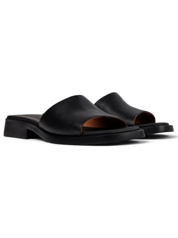 Camper Leder-Pantoletten in Schwarz