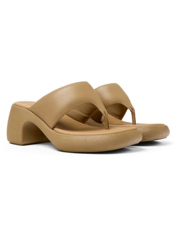 Camper Leren teenslippers lichtbruin