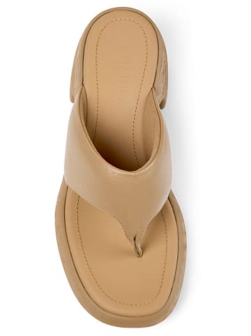Camper Leren teenslippers lichtbruin