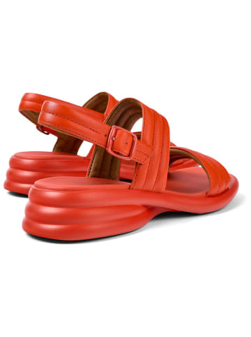 Camper Leder-Keilsandaletten in Rot