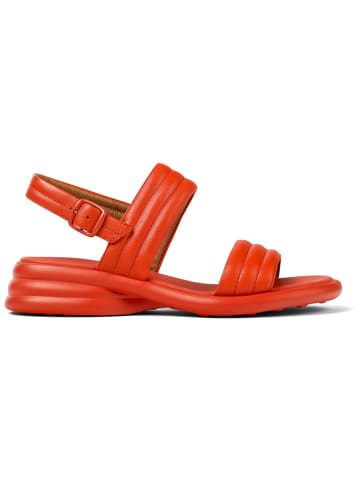 Camper Leder-Keilsandaletten in Rot