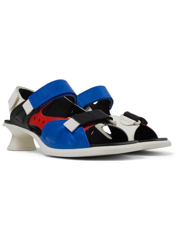 Camper Leren haksandalen zwart/wit/blauw