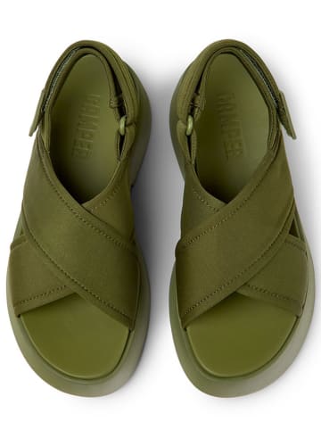 Camper Sandały w kolorze khaki na obcasie