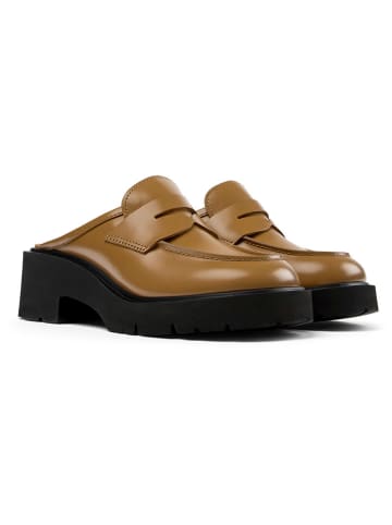 Camper Leren clogs lichtbruin