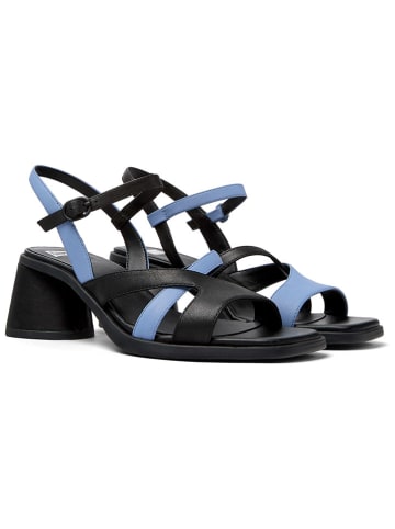 Camper Leren haksandalen zwart/lichtblauw