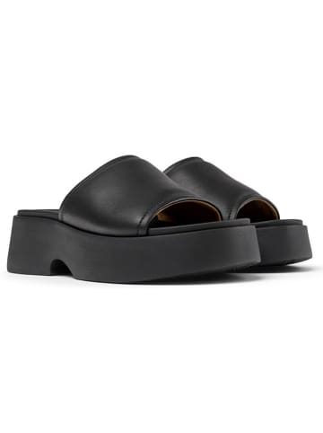 Camper Leder-Pantoletten in Schwarz