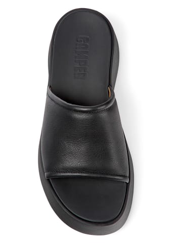 Camper Leder-Pantoletten in Schwarz