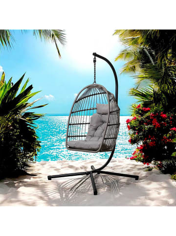 Garden Spirit Hängesessel ''Hanoi'' in Grau/ Schwarz - (B)77 x (H)105 x (T)57 cm