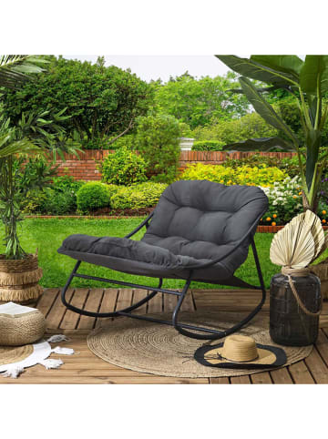 Garden Spirit Schaukelstuhl ''Tenerife'' in Beige/ Weiß - (B)78 x (H)73 x (T)108 cm