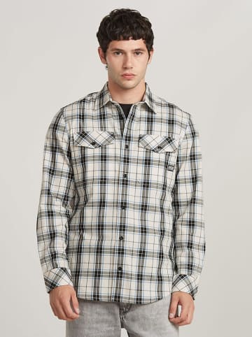 G-Star Hemd in Creme/ Schwarz/ Blau