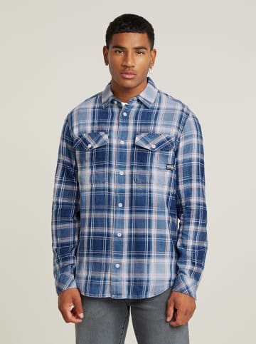 G-Star Blouse blauw/wit