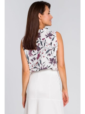 Stylove Blusentop in Weiß/ Lila
