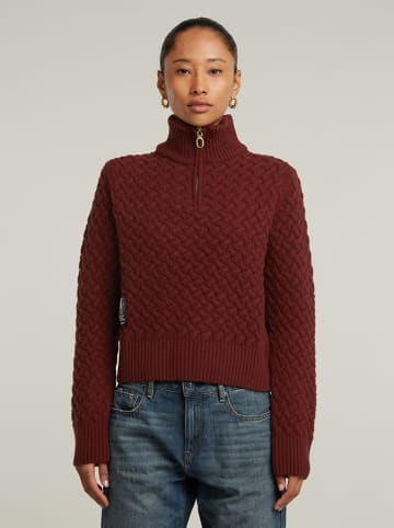 G-Star Sweter w kolorze bordowym