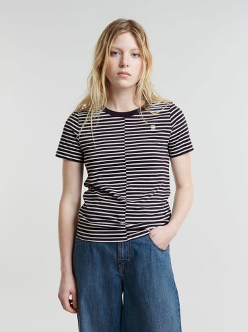 G-Star Shirt wit/donkerblauw
