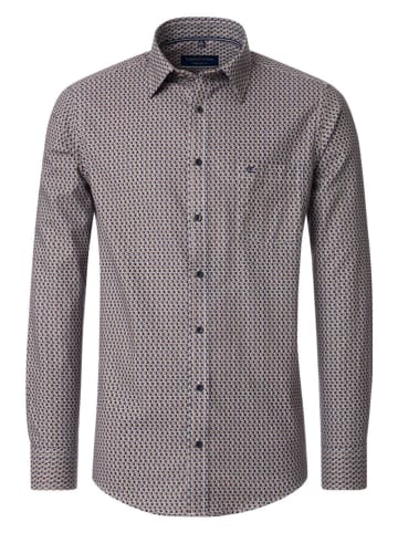 CASAMODA Hemd - Comfort fit - in Dunkelblau/ Hellbraun