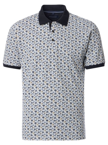 CASAMODA Poloshirt wit/zwart/blauw