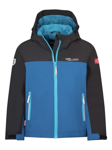 Trollkids Functionele jas "Telemark" zwart/blauw
