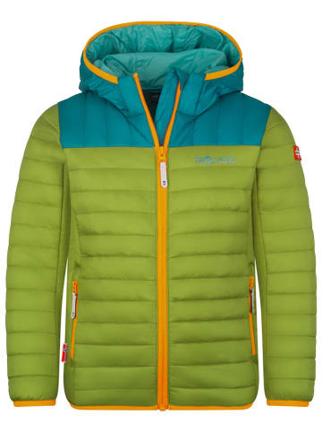 Trollkids Doorgestikte jas "Eikefjord" groen/blauw/oranje